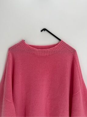 Oh My Goat Pink 100% Pure Cashmere Oversized Long Sleeve Crewneck Sweater